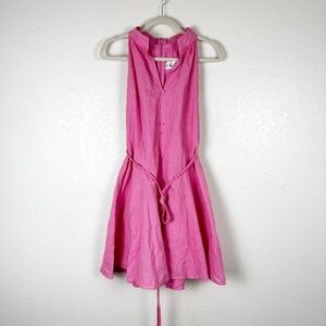 Eliza J Pink Embroidered Floral Sleeveless Cotton Mini Dress Size 6